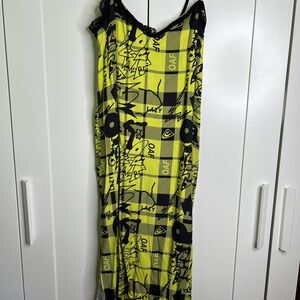 Lazy Oaf Yellow and Black Checkered Dress